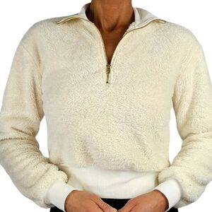 Love Fire Faux Fur Sweater Size X Small White